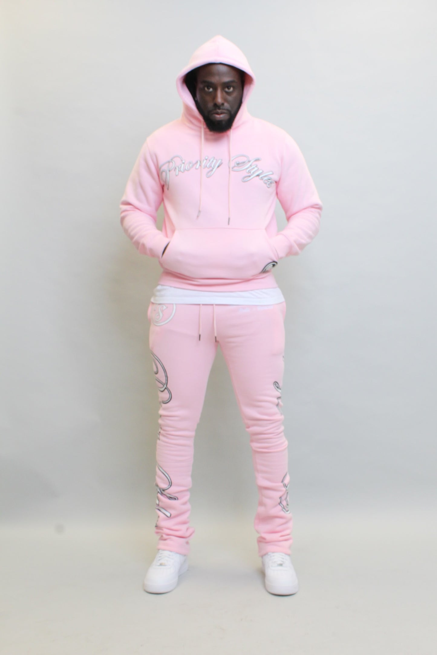 Pink Stacked Sweat Suit