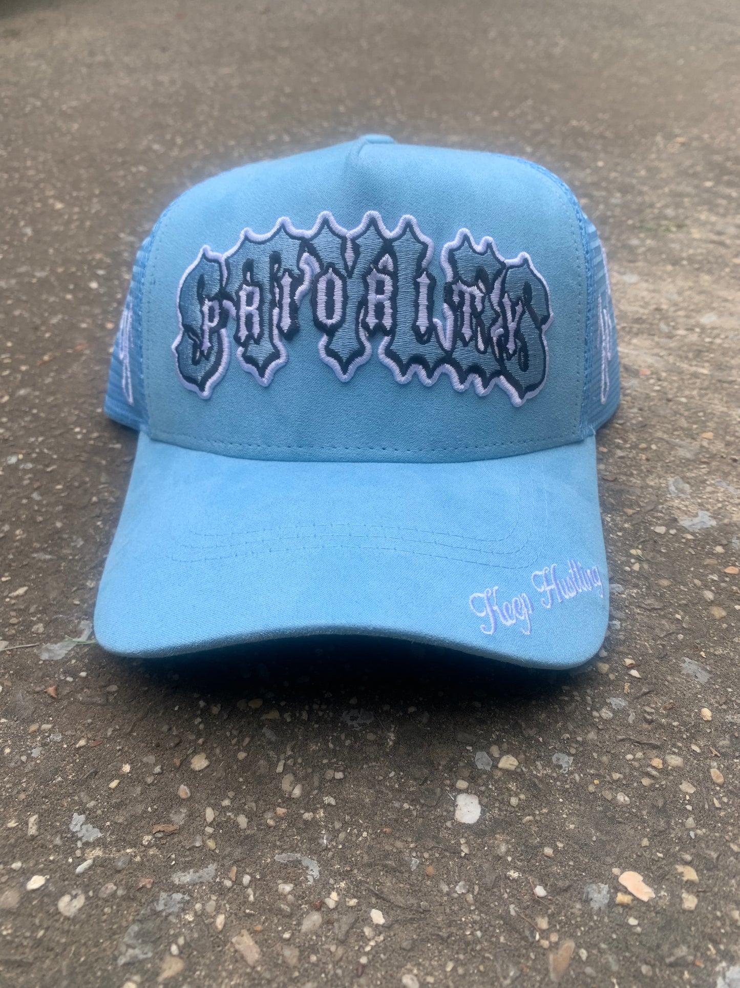 Blue “Keep Hustling” Hat